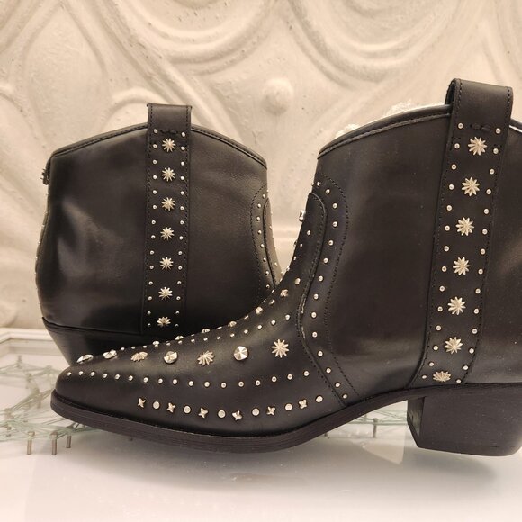 Sam Edelman Black Leather "Brian" Ankle Western Boots. NIB. Size 6.5 - Picture 5 of 11